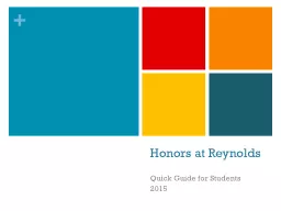 Honors at Reynolds