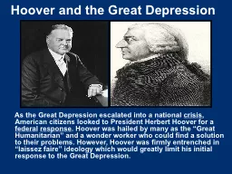 Hoover and the Great Depression