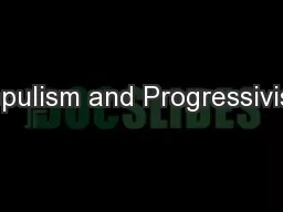 Populism and Progressivism
