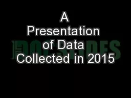 A Presentation of Data Collected in 2015