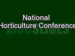 National Horticulture Conference