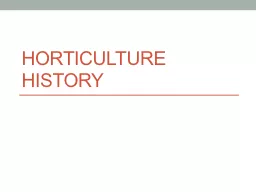 Horticulture History