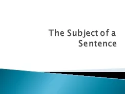 The Subject of a Sentence