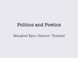 Politics and Poetics