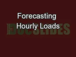 Forecasting Hourly Loads