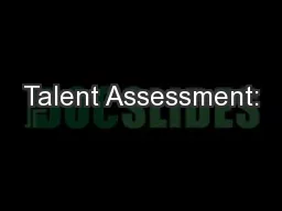 Talent Assessment: