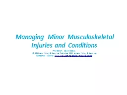 Managing Minor Musculoskeletal