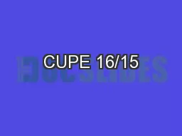 CUPE 16/15