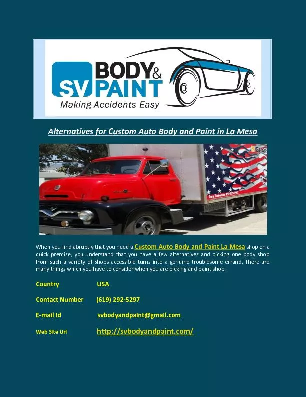 Alternatives for Custom Auto Body and Paint in La Mesa