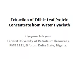 Extraction of Edible Leaf Protein Concentrate from Water Hy