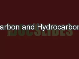 Carbon and Hydrocarbons