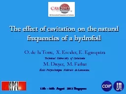 The effect of cavitation on the natural frequencies of a hy