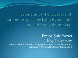Estimates of the coverage of parameter space by