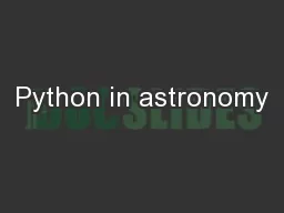 Python in astronomy