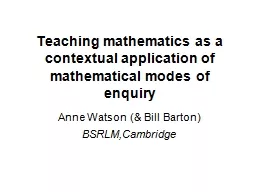 Teaching mathematics as a contextual application of mathema