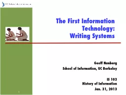 1 The First Information Technology: