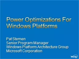 Power Optimizations For
