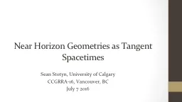Near Horizon Geometries as Tangent