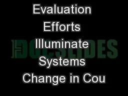 How Can Evaluation Efforts Illuminate Systems Change in Cou