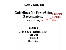 Guidelines for PowerPoint Presentations