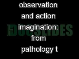 Action observation and action imagination: from pathology t