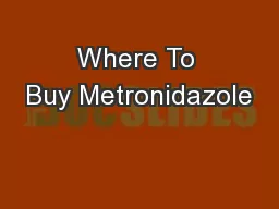 Where To Buy Metronidazole