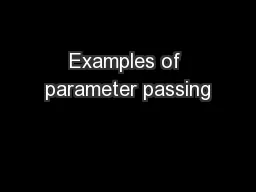 Examples of parameter passing