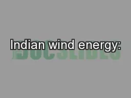 Indian wind energy: