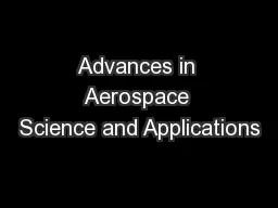 Advances in Aerospace Science and Applications