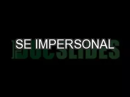SE IMPERSONAL