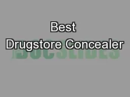Best Drugstore Concealer