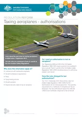 Taxiing aeroplanes  authorisations Who does this infor