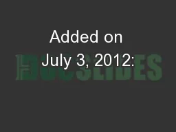 Added on July 3, 2012: