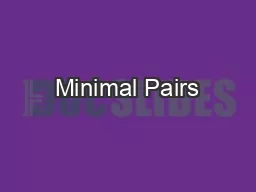 Minimal Pairs