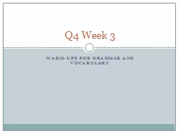 Warm-ups for grammar and vocabulary