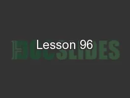 Lesson 96