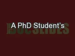 A PhD Student’s