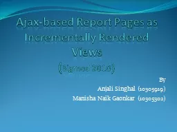 Ajax-based Report Pages as Incrementally Rendered