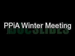 PPiA Winter Meeting