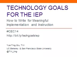 Technology goals for the iep