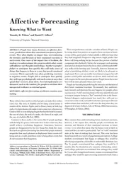 Affective Forecasting Knowing What to Want TimothyD