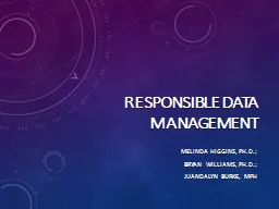 Responsible Data Management