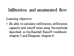 Infiltration and unsaturated flow