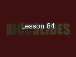 Lesson 64
