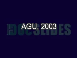 AGU, 2003