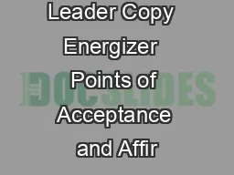 Leader Copy  Energizer  Points of Acceptance and Affir