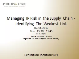 Managing IP Risk in the Supply Chain -