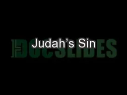 Judah’s Sin