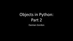Objects in Python: