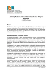 IAU April  Affirming Academic Values in Internationali